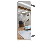 Sliding and Rotating Foldable Mirror Hidden Pull Out Wall Mounted Mirror for Closet with Black Frame Full Length Mirror (80 * 40 * 1.3cm)