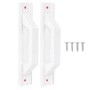 Sliding Door Handle | Punchless Installation for Glass/Cabinet/Barn Doors | Aluminum Alloy Modern Pull Handle 200x40x48mm (White)