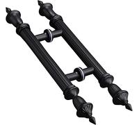 Sliding Door Handles, Retro Entrance Glass Handle,60/80/100/120cm Long Push Bar,For Home/Front Door/Hotel/Restaurant,Fitted (D 100cm/39.4in)(Black,100cm/39.4in)