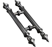 Sliding Door Handles, Retro Entrance Glass Handle,60/80/100/120cm Long Push Bar,For Home/Front Door/Hotel/Restaurant,Fitted (D 100cm/39.4in)(Gray,100cm/39.4in)