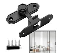 Sliding Door Latch- Heavy Duty Screen Door Locking Hook, Security Bolt and Gate Latch, Garage Slide with 4 Screws and 1 Adhesive for Barns Shed Fence Outdoor Home Safety