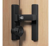 Sliding Door Lock,90° Interior Door Lock with Password Zinc Alloy Right Angle Buckle,with Screws and Glue,Suitable for Kitchen,Bathroom,Bedroom (90 Degrees)