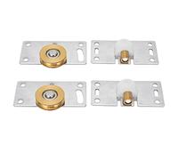 Sliding Door Roller 30mm OD | Brass & Stainless Steel Pulley for Smooth Gliding | Replacement Rollers for Wardrobe/Closet/Cabinet Doors | 2 Sets, Heavy Duty & Quiet