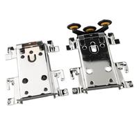 Sliding Door Wheels Kit Upper Lower Pulley Set for Wooden Doors Cabinet Wardrobe Side Mounted Nylon Plastic Iron Shell(1 Set)