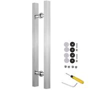 Sliding Gate Handle for Barn/Office/Glass/Front Door,Push Pull Door Handle Double Sided-with Accessories, Anti-Rust Handle Pull Set, 50 60 80 120cm Long(Silver,120cm/47 1/4"-80cm)