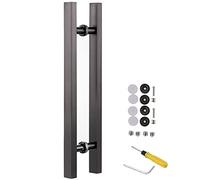 Sliding Gate Handle for Barn/Office/Glass/Front Door,Push Pull Door Handle Double Sided-with Accessories, Anti-Rust Handle Pull Set, 50 60 80 120cm Long(Dark Grey,80cm/31 1/2"-50cm)