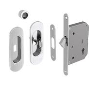 SLID'UP by Mantion Kit serrure à clés, poignée ovale, acier finition satiné