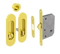 SLID'UP by Mantion Kit serrure à condamnation, poignée ovale, acier finition doré