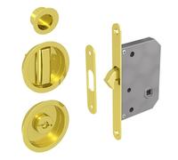 SLID'UP by Mantion Kit serrure à condamnation, poignée ronde, acier finition doré