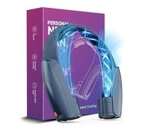 AI Ventilateur de cou portable avec 6 vitesses puissantes, ventilateur personnel ultra silencieux à piles 8000 mAh, ventilateur de cou mains libres à 360°, rotatif, ventilateur personnel ultra
