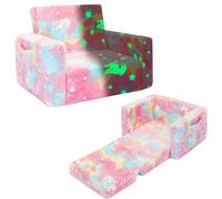 SLIGUY Canapé Convertible pour Tout-Petits, canapé Convertible pour Enfants, canapé extractible, Phosphorescent, Cadeau pour garçons et Filles (Licorne Rose)