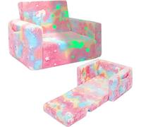 SLIGUY Canapé pour Tout-Petit, canapé pour Tout-Petit, canapé Pliable pour Enfants, canapé Convertible en Chaise Longue, canapé extractible, Chaise Licorne phosphorescente pour garçons et Filles