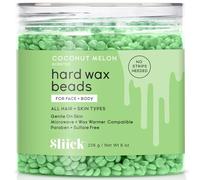Sliick Perles de cire dure pour épilation, melon de noix de coco - Perles de cire sans rayures pour le visage, le corps et la peau sensible, épilation à la maison - 473,6 g