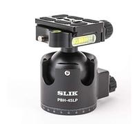 SLIK PBH-45LP - Rotule Professionnelle à Profil Bas, Aluminium, Charge Max 20 kg, Plateau Rapide Arca-Swiss 3 Niveaux à Bulle
