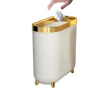 Slim Bath Bath Garbage Can - Panier à déchets de toilette compact, poubelle étroite | panier de déchets couvert, porte poubelle en papier moderne facile et facile, poubelle