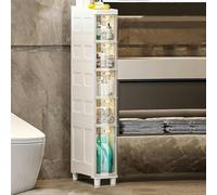 Slim Bathroom Floor nizer 3/4/5Tier Shower Storage Cabinet Narrow Tall nizer with Plastic Drawers and Wheels Durable Side Storage Solution for Efficient Space Management