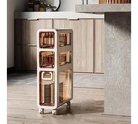 Slim Bathroom Storage Cabinet High Capacity Narrow nizer with Clear Drawers & Wheels Waterproof Vertical Unit for Small Space & Tight Corners Perfect for Home Use