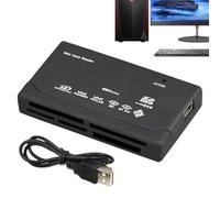 Slim Card Adapter - 6-in-1 Reader for Laptop | Abs Material with Compact Black Design, Photography Computer Hub, Phone Camera File Transfer, Family Friends Gift, Indoor and Outdoor Travel Accessory