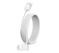 Slim Cat 6 Ethernet Cable 90° Left 3m,Flexible & Thin RJ45 Gigabit LAN Cable Compatible Mac,PC,Router,PS4/5 (White)