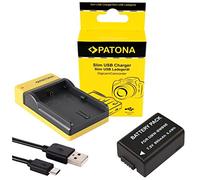 Slim Chargeur + Batterie pour Panasonic Lumix DC-FZ82 FZ82 - Batterie de rechange pour Panasonic DMW BMB9 | Facile à utiliser avec n'importe quelle Câble micro USB/chargeur à utiliser