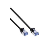 InLine Slim - Cordon de raccordement - RJ-45 (M) pour RJ-45 (M) - 25 cm - U/FTP, PiMF - CAT 6a - moulé, rond, sans crochet - noir