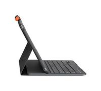 Clavier Logitech Slim Folio - Clavier et étui - sans fil - Bluetooth LE - QWERTZ - Suisse - gris oxford - pour Apple 10.2-inch iPad; 10.5-inch iPad Air; 10.9-inch