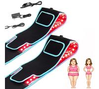 Slim Gleam Wrap - Ceinture de thérapie par lumière infrarouge Slim Gleam, ceinture réglable sans fil mince, thérapie par la lumière rouge pour la perte de poids, pour vous sentir confiant (2 pièces)