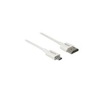 Slim High Quality - Câble HDMI avec Ethernet - HDMI micro mâle pour HDMI mâle - 1.5 m - triple paire torsadée blindée - blanc - support 4K