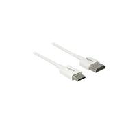 Slim High Quality - Câble HDMI avec Ethernet - 19 pin mini HDMI Type C mâle pour HDMI mâle - 25 cm - triple paire torsadée blindée - blanc - support