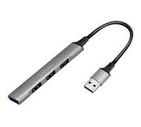 Slim Hub USB 3.0, 4 ports, boîtier aluminium, gris