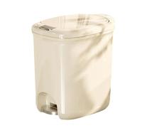 Slim Kitchen Step Trash Can With Lid Soft Close Plastic Waste Container with Pop-Up Lid for Bedroom, Office, Living Room Bathroom(blanc,20L)