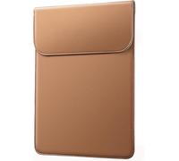 Slim Laptop Sleeve for MacBook Pro 14 Inch (M4/M3/M2/M1, 2021-2024), PU Leather Case with Magnetic Closure (Brown) Marron