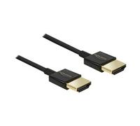 Slim Premium - Câble HDMI avec Ethernet - HDMI mâle pour HDMI mâle - 1.5 m - triple blindage - noir - support 4K