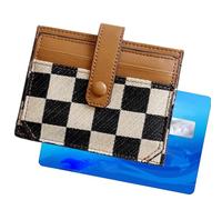 Slim Small Wallet, Compact Credit Card Holder, Leather Bifold Credit Card Slots Purse, Colorblock Plaid Pattern Wallet, Custom Leather Purse, Easy To Use, Portable for Shopping, Dating, Travel