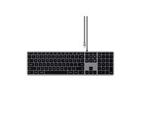 Satechi Clavier Slim W3 Filaire USB-C Rétroéclairé QWERTY avec Pavé numérique Gris