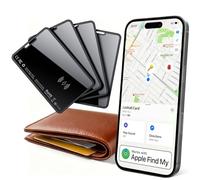 Slim Wallet Tracker Carte Lot de 4, Rechargeable Smart Air Traceur Tag Card Compatible avec Apple Localiser (iOS Uniquement), Bluetooth Localisateurs D’Objets pour Portefeuille Clés Bagages Valise