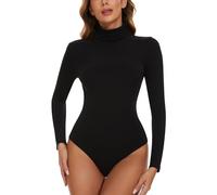 SLIMBELLE Body Femme Manche Longue Élégant à Col Haut Slim String Tops
