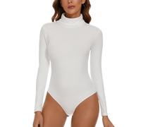 SLIMBELLE Body Femme Manche Longue Elégant Body Tops Body String à Col Haut Slim Body Manche Longue Femme