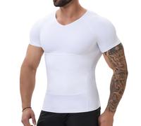SLIMBELLE Chemise de compression pour homme - Col en V - Élastique - Taille amincissante - Contrôle du ventre - Sous-vêtement de compression pour homme