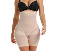 SLIMBELLE Culotte Gainante Minceur Shorty Sculptante Push Up Fesse Gaine Amincissante Ventre Plat Taille Haute Butt Lifter Shapewear Body Shaper sous VêTements Panty Lingerie Invisible Beige M