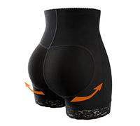SLIMBELLE Culotte gainante pour femme avec 4 coussinets amovibles, Noir - Taille haute, L