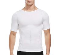 SLIMBELLE® Débardeur Gainant T-Shirt Amincissant pour Hommes Minceur Body Shaper sous-Vêtements - Maillot de Corps Compression pour Perdre du Poids Ventre Plat,Blanc,3XL (Taille 115-120CM)