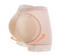 SLIMBELLE® Femme Culotte Remonte Rembourrée Fesse Push Up Panty Sculptant avec Coussinet Invisible Dentelle Butt Lifter Short Shapewear Noir Beige