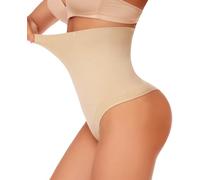 SLIMBELLE Femme Culotte Sculptante Culotte Gainante Ventre String Tanga Plat Taille Haute Gaine Amincissante Panty Minceur Gainante Invisible Lingerie Sculptante Amincissante Effet,Beige,S