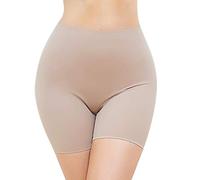SLIMBELLE® Femme Short sous Robe Panty Anti Frottement Legging Court Culotte Cellulite Jupe Shorty Ultra Fin Lisse sous-vêtement Cycliste, Beige, XL