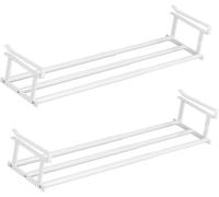 Slimdescent Cabinet Telescopic Shelf, Adjustable Shoe Rack Organizer - Double Your Limited Space, Durable Carbon Steel, Quick Setup, Versatile Storage for Kitchen, Closet (White*2pcs,50-95cm)