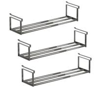 Slimdescent Cabinet Telescopic Shelf, Adjustable Shoe Rack Organizer - Double Your Limited Space, Durable Carbon Steel, Quick Setup, Versatile Storage for Kitchen, Closet (Black*3pcs,50-95cm)