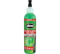 Slime 10015 Produit Anti-crevaison pour Vélo, Prévention et Réparation, Convient à tous les Vélos, avec Languette de Suspension, Non Toxique, Écologique, Flacon de 237 ml, Vert