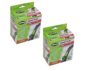 Slime 29" X 1.85-2.20 Self Healing Inner Tubes with Schrader Valve & Ano Adapters (Pair)