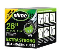 Slime 30074 Lot de 2 Chambres à air de vélo avec Mastic Anti-crevaison Slime Extra Fort Auto-scellant pour prévenir et réparer la Valve Schrader, 66 x 4,7 à 5,4 cm